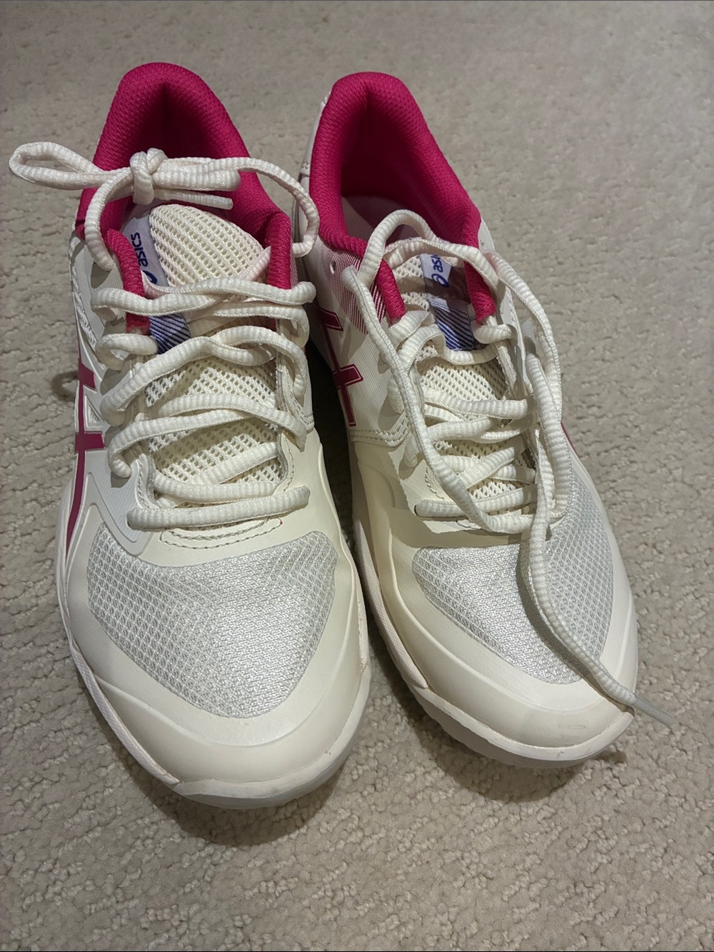 ASICS Game FF Women's Tennis Pickleball Shoes Cream Bright Rose Size 6.5 👵MT